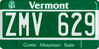 VT license plate ZMV629