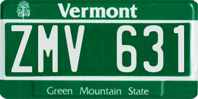 VT license plate ZMV631
