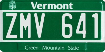 VT license plate ZMV641