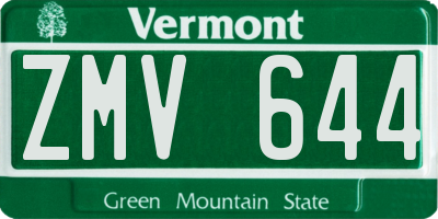 VT license plate ZMV644