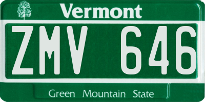 VT license plate ZMV646