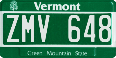 VT license plate ZMV648