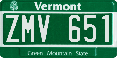 VT license plate ZMV651