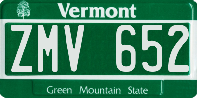 VT license plate ZMV652