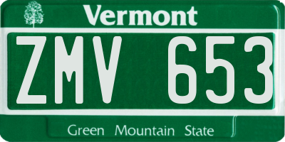 VT license plate ZMV653
