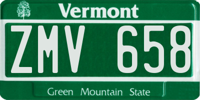 VT license plate ZMV658