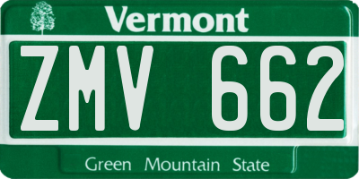 VT license plate ZMV662