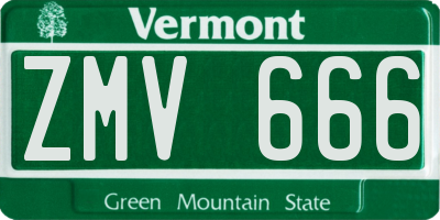 VT license plate ZMV666