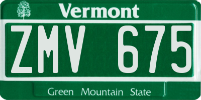 VT license plate ZMV675