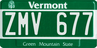 VT license plate ZMV677