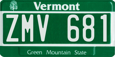 VT license plate ZMV681