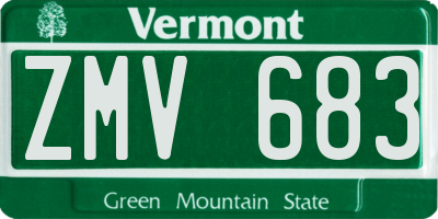 VT license plate ZMV683