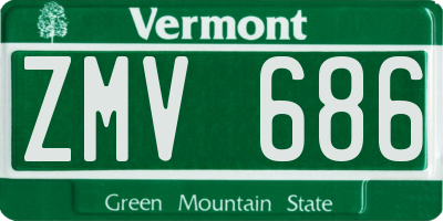 VT license plate ZMV686
