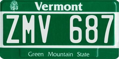 VT license plate ZMV687