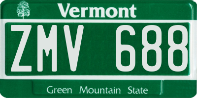 VT license plate ZMV688