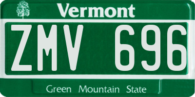 VT license plate ZMV696