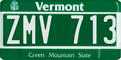VT license plate ZMV713