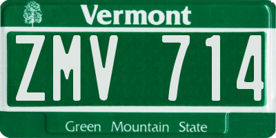 VT license plate ZMV714