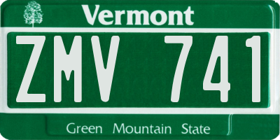 VT license plate ZMV741