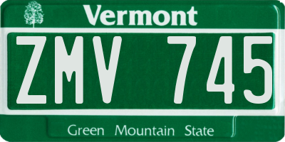 VT license plate ZMV745