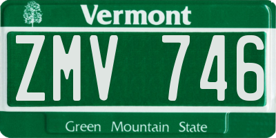 VT license plate ZMV746