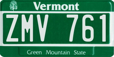 VT license plate ZMV761