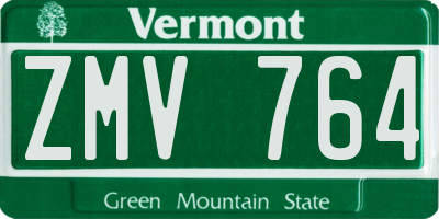VT license plate ZMV764