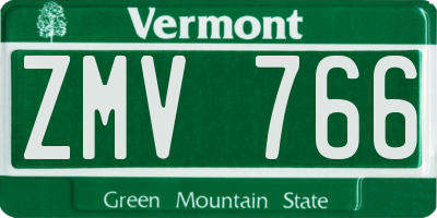 VT license plate ZMV766