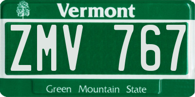 VT license plate ZMV767
