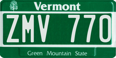 VT license plate ZMV770