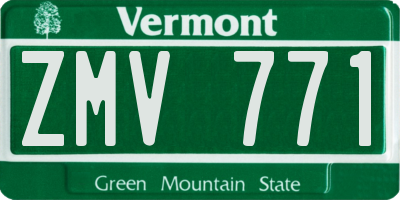 VT license plate ZMV771