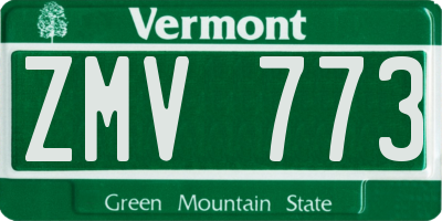 VT license plate ZMV773