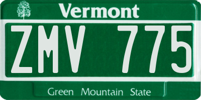 VT license plate ZMV775