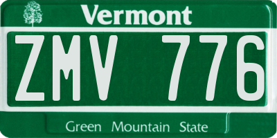 VT license plate ZMV776