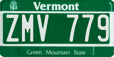 VT license plate ZMV779