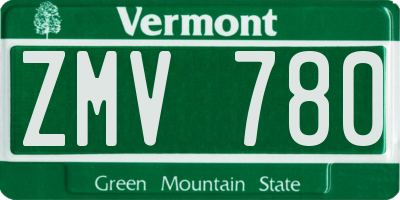 VT license plate ZMV780