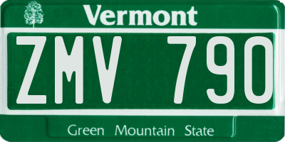 VT license plate ZMV790