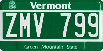 VT license plate ZMV799