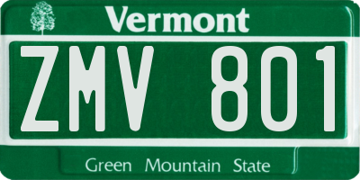VT license plate ZMV801