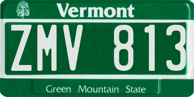VT license plate ZMV813