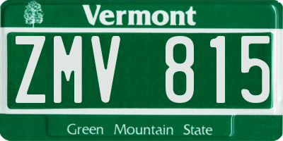 VT license plate ZMV815
