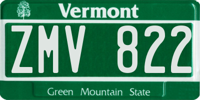 VT license plate ZMV822