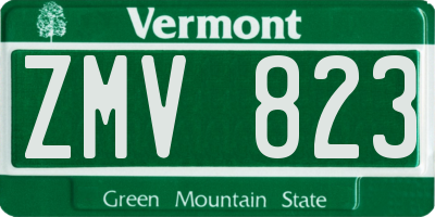 VT license plate ZMV823