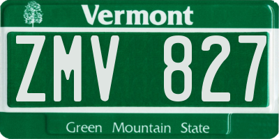 VT license plate ZMV827