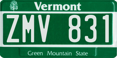 VT license plate ZMV831