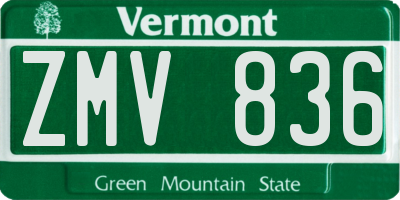 VT license plate ZMV836