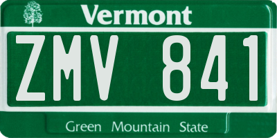 VT license plate ZMV841
