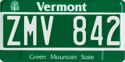 VT license plate ZMV842
