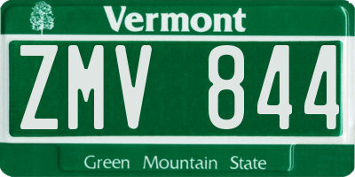 VT license plate ZMV844