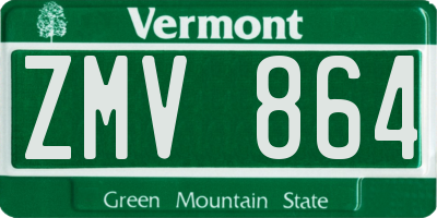 VT license plate ZMV864